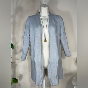 LN talbots 100% merino wool Gray Open Front Women's cardigan sweater mp
